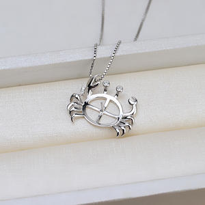 Colgante de Plata S925 con Cuentas de Botón para DIY, Collar de Cangrejo para Mujer, Colgante de Perla de 13-15 mm, Soporte Vacío para Colgante, Espaciador de Joyería, Artículo 1443 - Product Image 4