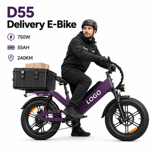 จักรยานบรรทุกไฟฟ้า D55 48V55Ah 750W ยางอ้วน 20 นิ้ว สำหรับขับขี่ออฟโรด ระยะทางวิ่ง 240 กม. รับผลิตแบบ OEM - Product Image 1