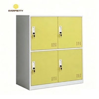 Casier de rangement moderne en acier, options multicolores, ignifuge, écologique, durable, armoire métallique à 4 portes pour école, gymnase, dortoir