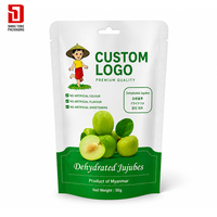 Herbruikbare plastic stand-up zip pouch, voedselveilig, vochtbestendig, voor jujubes, gedroogde groene dadels en gedroogd fruit.