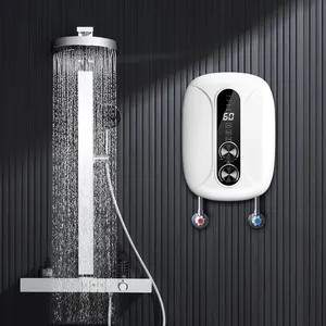 Portable Electric Water Heater with Bathroom Smart Tankless Booster Pump Instant High Speed Automatic Shower