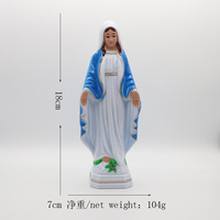 Statue artisanale de la Vierge Marie lumineuse, sculpture décorative religieuse, ornement de croix catholique chrétienne en résine