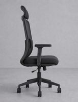 Chaise de bureau pivotante ergonomique moderne à dossier haut entièrement en maille, réglable en hauteur, pour cadres