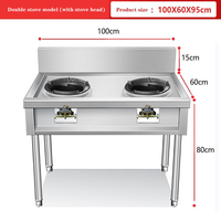 Réchaud à gaz commercial en acier inoxydable avec brûleur, support de table, en stock
