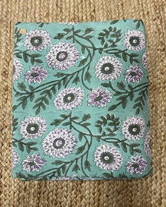 Tissus imprimés à la main avec motifs floraux pour vêtements, tissu imprimé au bloc pour couvre-lit, écharpe et robe - Product Image 4