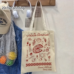 Borsa tote in tela a tema italiano - Borsa a tracolla stampata con scritta "That's Amore" - Borse alla moda per serate romantiche e weekend in spiaggia - Product Image 3