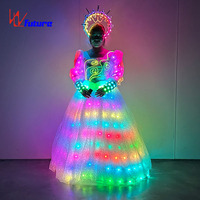 Ensemble de jupes lumineuses LED pour filles Princesse créative Cosplay Ballet Robot Stage Performance Festive Party Parade Bright Dress