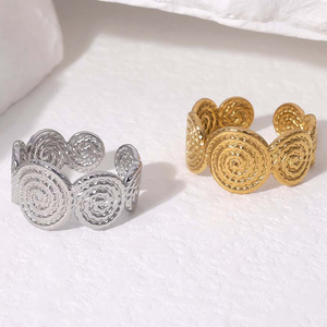 Favorite Unique <strong>Wavy</strong> Cloud Stainless Steel Party Open <strong>Rings</strong> for Women Gifts - Product Image 4