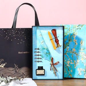 Creative Gift Feather Dip <b>Pen</b> Set Oil <b>Painting</b> Series Custom Writing Fountain <b>Pen</b> - Product Image 2