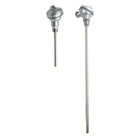 Sonde de température en acier inoxydable avec filetage NPT 1/2'' et tête de thermocouple -200~420°C, longueur de tuyau 50-400mm, PT100, OEM