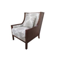 Fauteuil classique marron en tissu pour hôtel, salon ou chambre d'hôtes, mobilier de salon, chaise d'appoint rembourrée