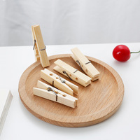 Pince en bois de bambou biodégradable naturel de 2.4 "pour couper les collations et les vêtements