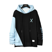 Vêtements pour hommes en gros Pulls à manches longues pour jeunes hommes Pulls pour adolescents Mode Patchwork Pull à capuche pour hommes