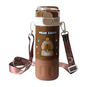 Hello Cappy Insulated Water <b>Bottle</b> 500Ml Portable With Strap For Kids School Use - Product Image 3
