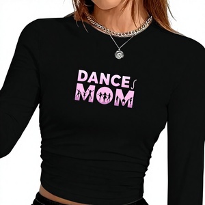 Camisa de tela de punto de manga larga con estampado Y2K para mujer Dance Mom - Product Image 1