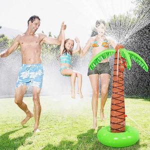 Aspersor de agua inflable con forma de cocotero para niños, juguete de PVC para jugar al aire libre, color verde - Product Image 3
