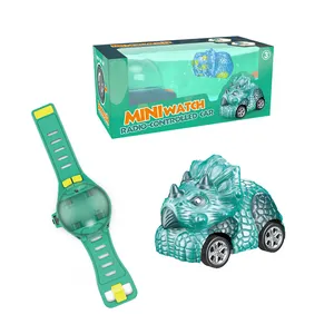 2023 High Quality Mini Cartoon Alloy Dinosaur Baby RC Remote Control Watch Car Toy For Kids