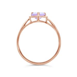 Anillo Clásico de Oro Rosa de 9K/10K/14K con Forma de Pera y Lavanda, Banda Delicada, Joyería Fina de Compromiso - Product Image 3