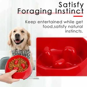 ชามอาหารสุนัขชามเซรามิกแบบช้าชามอาหารสุนัขชามสเตนเลสแบบโต้ตอบสำหรับสุนัข - Product Image 2