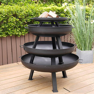 Portable Outdoor Fire Pit Round Wood Burning Stove For Courtyard Heating Windproof Rustproof High Temperature Resistant - Product Image 1
