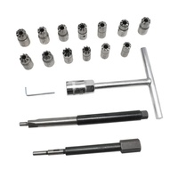 HTL Kit de 17 Piezas para Sellado de Inyectores Diésel, Herramientas Especiales para Cortar Asientos de Inyectores