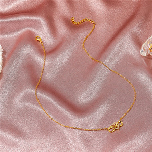 2024 nouveaux bijoux de mode mat 2 couches papillon pendentif collier ras du cou breloques serpent os chaîne pour les femmes - Product Image 3