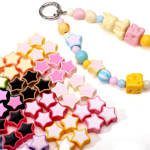 Grand trou étoile à cinq branches peinture acrylique bricolage <span class=keywords><strong>maison</strong></span> téléphone portable chaîne Bracelet collier perles pour la fabrication de bijoux - Product Image 5