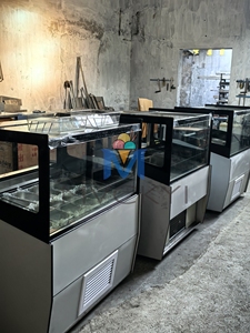 Mvckyi, vitrina de helado refrigerada por aire de alta resistencia, temperatura única para venta de gran volumen con 16 Sartenes para helado - Product Image 6