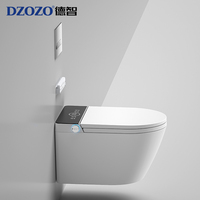 Toilette intelligente en céramique murale à siphon en S allongé, personnalisable et automatique, avec fonctions intelligentes