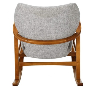 Fauteuil à bascule en tissu Balen de style moderne du milieu du siècle (tweed gris clair) - Product Image 2