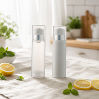 Bouteille Airless Ronde en Plastique PP Écologique Blanche 200ml/250ml avec Bouchon en Plastique et Pompe Personnalisable pour Lotion Corporelle