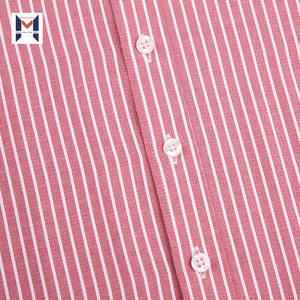 Camicie a righe personalizzate da uomo a maniche lunghe con <span class=keywords><strong>colletto</strong></span> rivolto verso il basso e abbottonatura a bottone singolo e polsino rotondo per l'autunno - Product Image 3