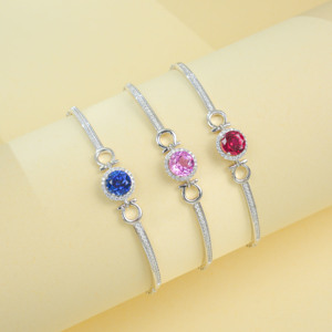 Pulsera de Plata 925 con Zafiro Azul Cultivado, un Elegante Regalo Diario de Cumpleaños para Sorprender a Chicas - Product Image 6