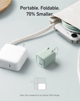 شاحن أنكر USB C GaN بقوة 20 واط، شاحن 511 (نانو 3) مع تقنية PIQ 3.0، شاحن سريع قابل للطي مع دعم PPS