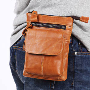 Nouveau sac de taille en cuir véritable pour hommes de <span class=keywords><strong>version</strong></span> coréenne de loisirs de plein air, sac à bandoulière multifonctionnel en cuir de vachette couche supérieure - Product Image 2