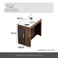 Table à manger extensible avec armoires de rangement