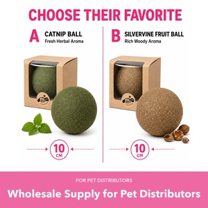 Balle de jeu pour chat en mélange de catnip et de silvervine pour distributeurs d'articles pour animaux de compagnie, approvisionnement en gros - Product Image 1