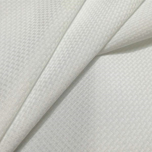 Tùy Chỉnh Của Phụ Nữ 100% Polyester Lưới Vải Ăn Mặc Trắng Thoáng Khí Dệt Jacquard Chữ Thập Lưới Thiết Kế In Kỹ Thuật Số - Product Image 1