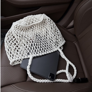 Borsa da Spiaggia Pieghevole <span class=keywords><strong>in</strong></span> <span class=keywords><strong>Corda</strong></span> di Cotone Lavorata <span class=keywords><strong>a</strong></span> <span class=keywords><strong>Mano</strong></span> all'Uncinetto e Macramè con Chiusura Aperta, Ecologica, Resistente, Morbida, con Tracolla Popolare - Product Image 1