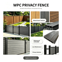 Valla de WPC de teca, valla de privacidad sólida para jardín, paneles de valla compuesta para exteriores, poste de aluminio, impermeable, fácil de instalar, valla de madera