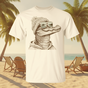 T-shirt Alligator Crocodile avec lunettes de soleil, style rétro vintage, cool et décontracté - Product Image 3