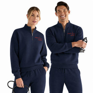 Sweat-shirt de <span class=keywords><strong>cardiologue</strong></span> brodé, tissé, doublé, à col montant et fermeture éclair quart, pour laboratoire de cardiologie, hiver, automne, printemps - Product Image 5
