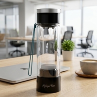 Bouteille et tasse d'eau portable en plastique enrichie en hydrogène, générateur USB basse fréquence 7,83 Hz, haute concentration pour utilisation en extérieur, voiture/camping-car