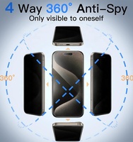 2026 Nouveau 360 °   Verre anti-espion pour Apple iPhone 17 16 15 14 13 Pro Max Plus, protection d'écran de confidentialité 2.5D