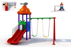 Cao bấm vào composable đầy màu sắc của trẻ em nhiều phim hoạt hình nhựa trượt tùy chỉnh trẻ em ngoài trời sân vườn sân chơi LLDPE thép - Product Image 5