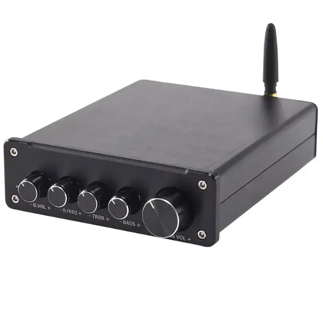 2.1 Channel Bass Treble 2*120W + 240W Home Amplifier Aluminum 4-16 TPA3255 Digital Power Dual Channel Stereo Amplifier