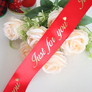 All'ingrosso 100% poliestere personalizzato stampato in oro 25mm nastro di raso stile viso singolo per bozze <span class=keywords><strong>fai</strong></span> <span class=keywords><strong>da</strong></span> <span class=keywords><strong>te</strong></span> fatte a mano - Product Image 2