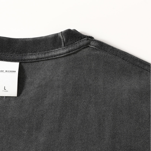 Cổ Điển Rửa Sạch 280G Nặng Raglan Dài Tay Áo T Áo Sơ Mi Nam Quá Khổ Màu Đen Thời Trang Đường Phố Retro Rửa TEE Áo Thun Giản Dị Áo Sơ Mi - Product Image 2