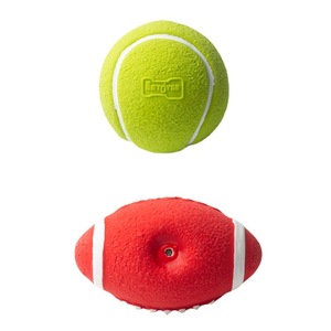 Yite Pet Latex <b>Dog</b> Toys Red Rugby Green Tennis <b>Ball</b> Sound Making Durable Interactive Chewing Play Toy - Product Image 2