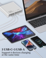 Chargeur rapide de bureau LDNIO Q605 pour tablette, charge super rapide 120W 3A+3C Type C PD avec prise US EU UK pour ordinateur portable et téléphone